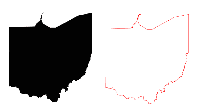 Ohio Free Black Fill Map