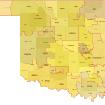 Oklahoma 3-Digit ZIP Code Map with Counties