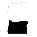 Oregon Free Black Fill Map