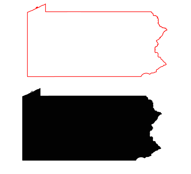 Pennsylvania Free Black Fill Map