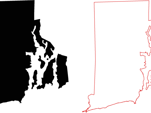Rhode Island Black Fill Map