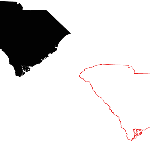 South Carolina Free Black Filled Map