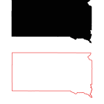 South Dakota Black Fill Map