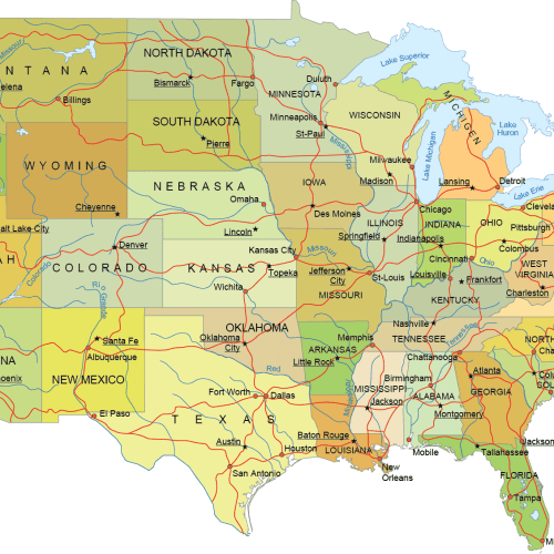 Minimalist US Vector Map