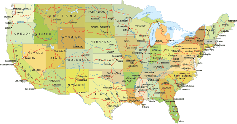 Minimalist US Vector Map