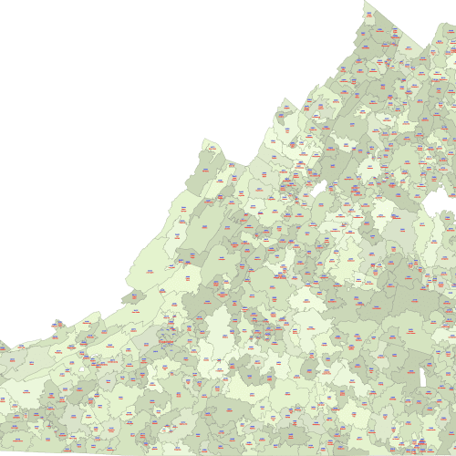Virginia ZIP Code Map With Cities