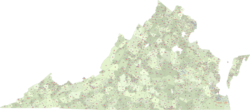 Virginia ZIP Code Map With Cities