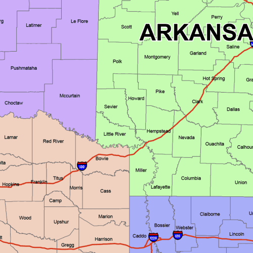 West Sout Central map detail