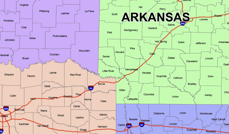 West Sout Central map detail