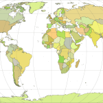 Vector World Map Robinson Projection