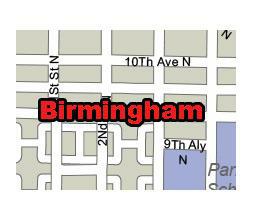 Birmingham city, AL vector map. CS5 version. 12 MB
