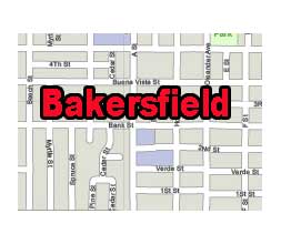 Bakersfield city vector map. Printable map. 8MB. CS5 version