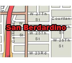 San Bernardino, CA, printable city map AI, PDF format.