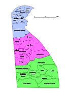 Your-Vector-Maps.com Detail of Delaware state subdivision map. County seats of DE