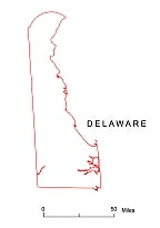Preview of Delaware State free vector map