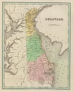 Delaware historical map. 1838. NON vector map. JPG image