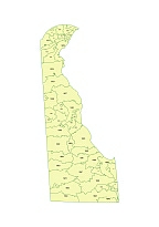 Preview of Delaware State zip codes vector map