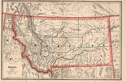 Montana antique map. 1883. NON vector. 2994x1779 px Free