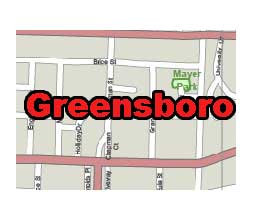 Greensboro NC vector road map. CS5 version. 10 MB