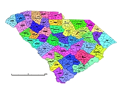 Your-Vector-Maps.com Counties and municipalities of South Carolina state
