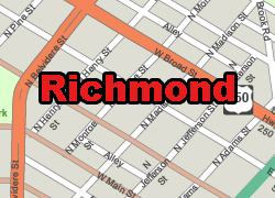 Richmond, Virginia, printable pdf map.