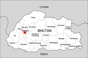 Bhutan vector contour map. Eps
