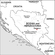 Bosnia vector contour map. Eps