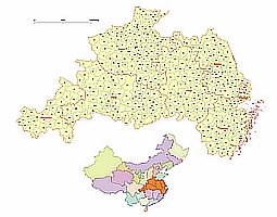 Henan, Hubei, Chongqing, Anhui, Jiangsu, Sanghai province map
