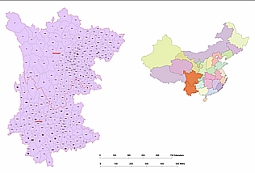 Sichuan, Yunnan province vector map