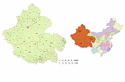 Xizang, Qhinghai, Xinjang Uygur province vector map