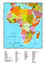Africa political vector map.