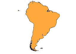 Detailed South America continent outline map