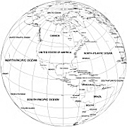 Your-Vector-Maps.com North America centered B&W Globe