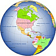Your-Vector-Maps.com North-America continent Globe on gradient background