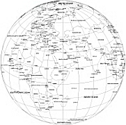 Your-Vector-Maps.com Near East centered B&W Globe