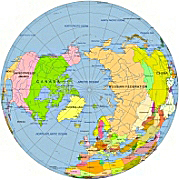 North Pole centered Globe from space with graticules