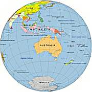 Your-Vector-Maps.com Australia centered Globe view from space