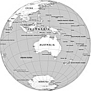 Your-Vector-Maps.com Oceania from space, center Australia