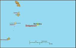 Barbados free vector map