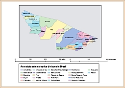 Map of Acre state in Brasil
