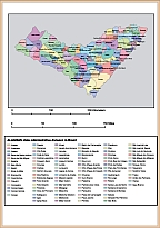 Map of Alagoas state in Brasil