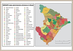 Map of Sergipe state in Brasil