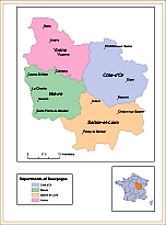 Vector map of France, Bourgogne