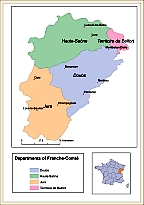 Vector map of France, Franche-Comté
