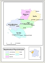 Vector map of France, Pays de la Loire
