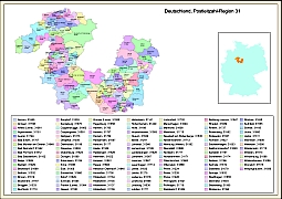 Deuschland PLZ-Karte, Region 31