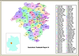 Deutschland PLZ-Karte, Region 34
