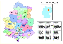 Region 39 PLZ karte, fünfstelligen Postleitzahlen von Region 39