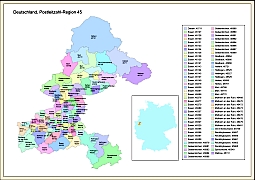 Your-Vector-Maps.com Postregion 45, fünfstelligen Postleitzahlen in Deutschland
