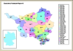 Deuschland PLZ-Karten von Postregion 46